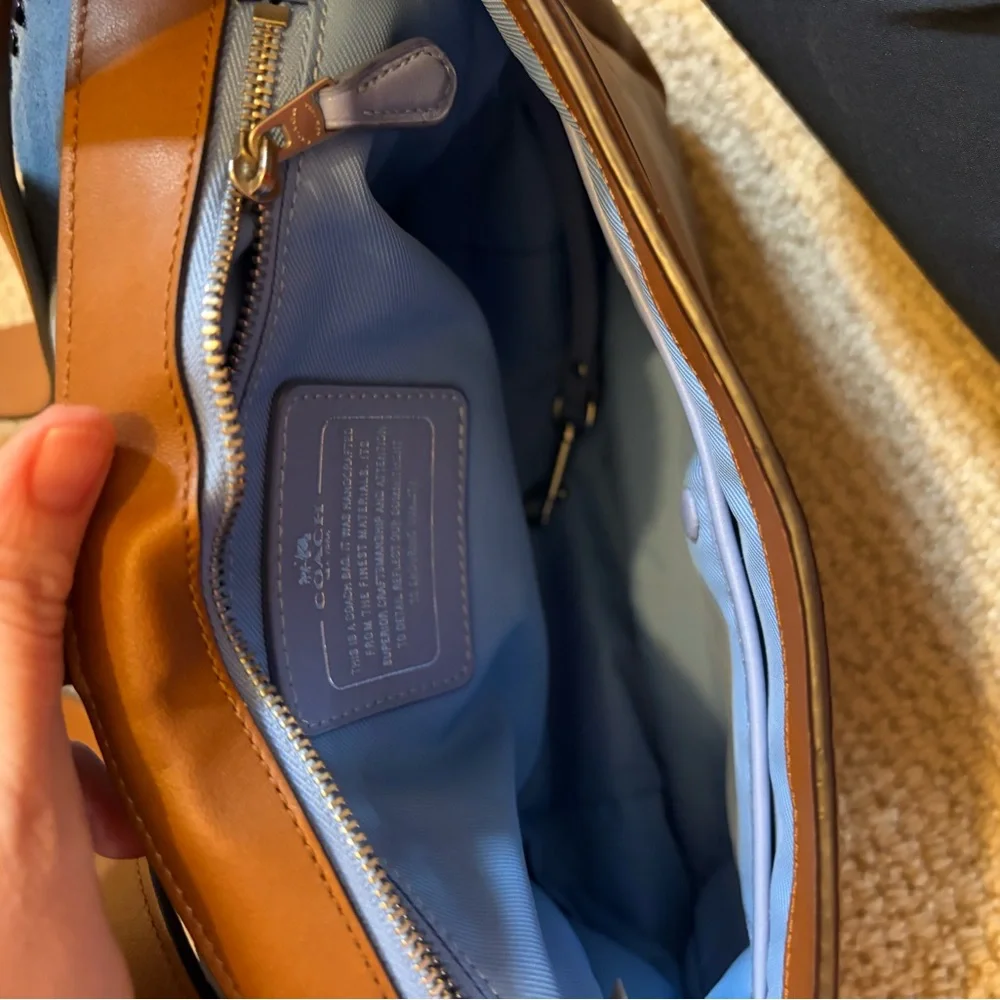 Coach Dakota Crossbody Bag Brown with Blue Studs - Picture 4 of 11